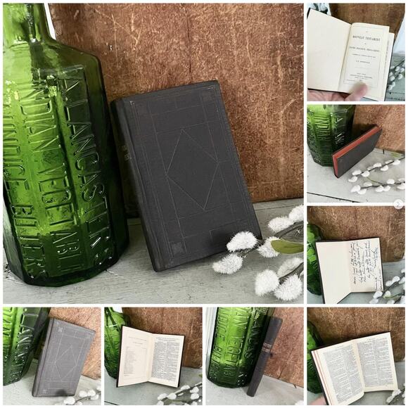 Antique French Nouveau Testament Mini Pocket Bible Gold Lettering Red Edges 1910 - Picture 2 of 3